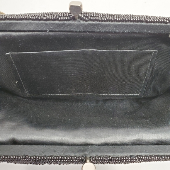 Vintage black beaded purse with snake chain strap - Picture 11 of 11